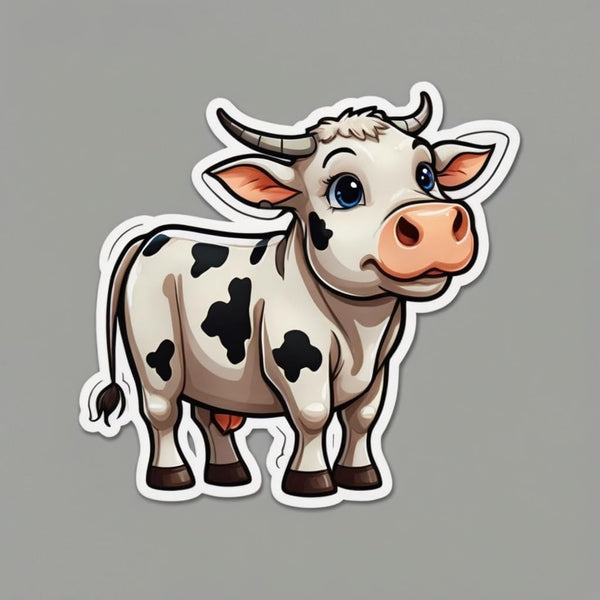 Acatalepsy Sticker Cute Dairy Cow Stickers for Water Bottle 2in, Waterproof Vinyl Kawaii Animal