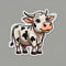 Acatalepsy Sticker Cute Dairy Cow Stickers for Water Bottle 2in, Waterproof Vinyl Kawaii Animal