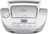 HANNLOMAX HX-328CD Portable CD Boombox with AM/FM Radio, Bluetooth, USB Port for MP3 Playback (Silver)