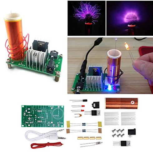Teslas Coil Module Unassembled Mini DIY Kit, Practical Electronic Speaker Teslas Coil Kits 15W DC15-24V 2A