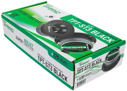 Timpano TPT-ST3 3.75 Inch Super Tweeter Black, 4 Ohm, 500 Watts Peak, Pro Car Sound System Bullet Tweeters (Pair)