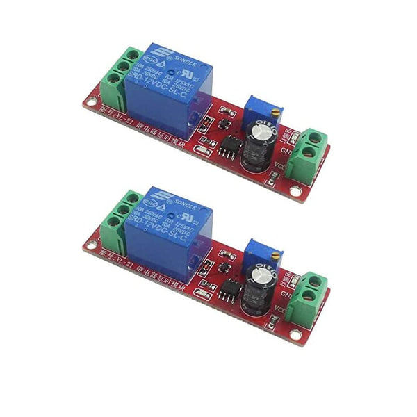 2PCS DC 12V NE555 Delay Timer Relay Switch Module, Adjustable 0 to 10 Seconds for Automotive Control
