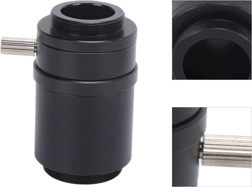 1X C Mount Adapter Lens, Alloy CTV Microscope Lens Camera Interface Adapters for Trinocular Stereo Microscope