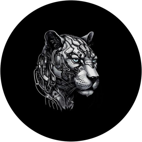 Monochromatic Steampunk Mechanical Panther Robot PopSockets Standard PopGrip