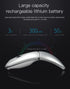 Wireless Arc Mouse, Bluetooth 2.4GHz Dual-Mode Rechargeable, Foldable Mouse with USB Receiver, Silent Click, Black