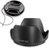 55mm Tulip Flower Lens Hood & Lens Cap - Compatible for Nikon D5600 D3500 D7500 Camera kit AF-P DX 18-55mm