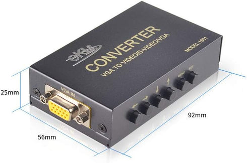 eKL VGA to AV Adapter Converter Box for Computer PC Laptop to TV Display Projector, RCA S-Video Output