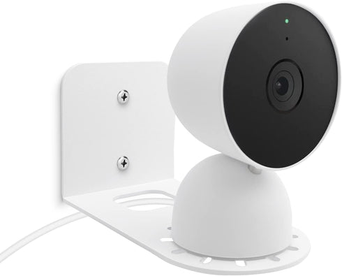 Metal Wall Mount Holder for Google Nest Indoor 2nd Generation Wired Security Cam, White