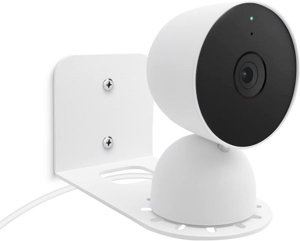 Metal Wall Mount Holder for Google Nest Indoor 2nd Generation Wired Security Cam, White