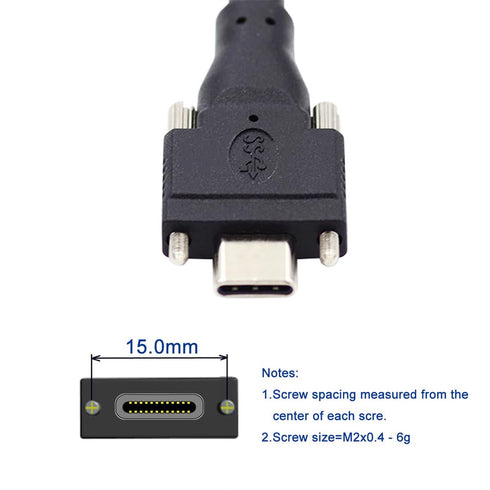 xiwai USB C USB 3.1 Type-C Dual Locking Connector to USB3.0 Data Transfer Cable with Panel Mount Screw