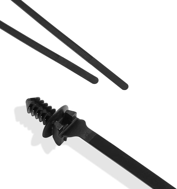 30Pcs Black Nylon Cable Zip Ties, 8-1/4'' Length Heavy Duty Zip Fastener Cable Clips for Household Electronic Auto
