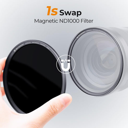 K&F Concept 58mm Magnetic ND1000 Lens Filter, 10-Stop Fixed Neutral Density Filter, Magnetic Basic Ring for Camera Lens