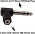 1/4 Inch TRS to 3.5mm Right Angle Adapter, 6.35mm Male to 3.5mm Female Stereo Headphone Connector (2PCS)