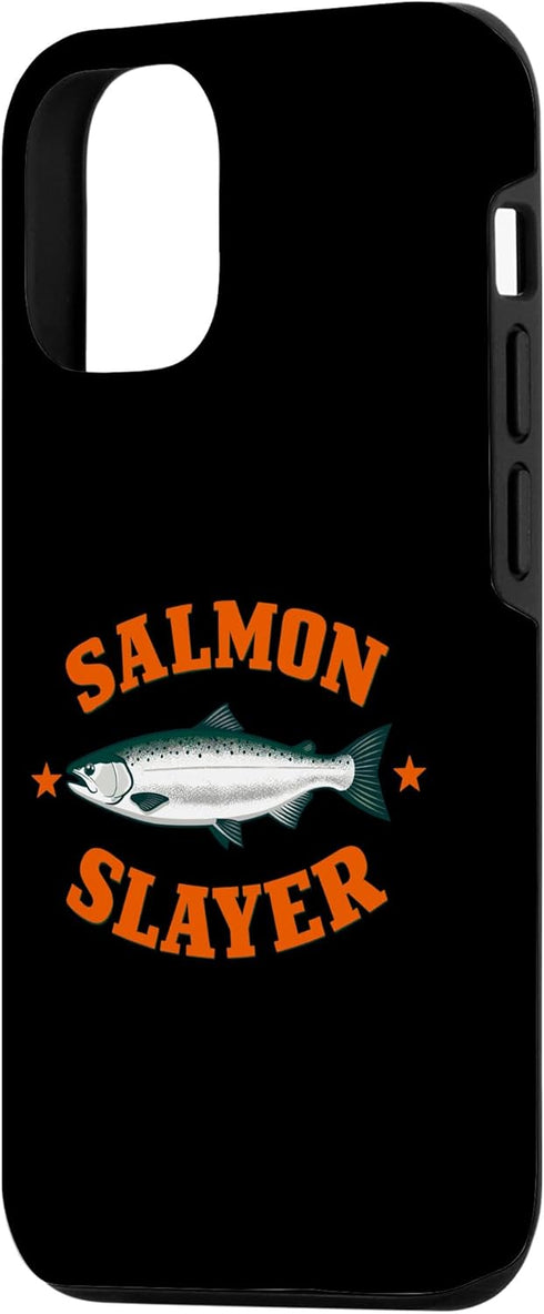 Salmon Slayer Fishing Novelty Design 12/12 Funny Salmon Slayer Fishing Humor Case for iPhone Pro
