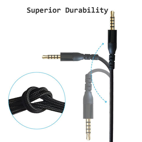 Replacement Audio Cable for SteelSeries Arctis Nova 7, Arctis Nova Pro Gaming Headset (Black, Nylon Braided)