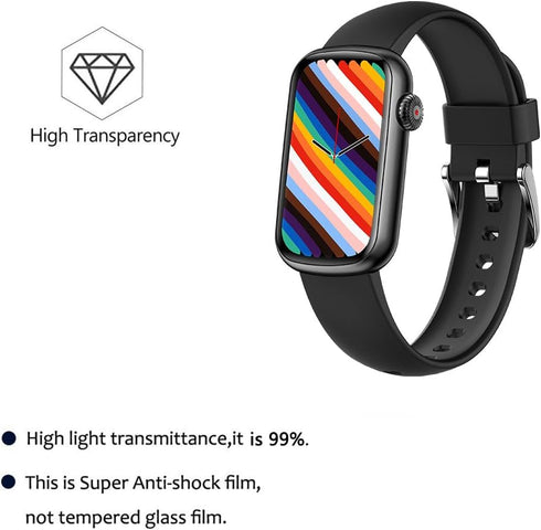 6 Pack Screen Protector Film Compatible with FITVII HM08 1.47 inch Fitness Tracker for MorePro HM08 Smartwatch,