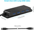 4-Port USB 3.0 Portable Desk Hub, Fixable USB Data Hub with 3.3ft Cable for MacBook, iMac, Notebook PC