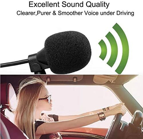 3.5mm Car Microphone with 9.85 Feet Cable External Assembly Mic for Vehicle Head Unit Bluetooth Enabled Stereo Radio GPS