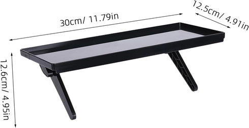 Wall-Mounted Black Monitor Shelf - Multifunctional Desktop Storage Rack