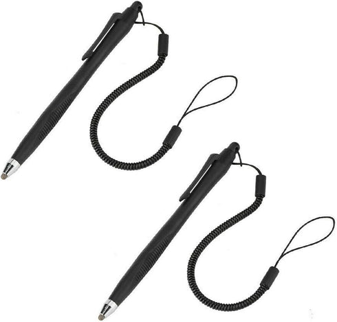 2 Pcs Portable Spring Rope Stylus Pen, Scratch Proof Pen with Stylus Tip for Touchscreen, Drawing and Note-Taking