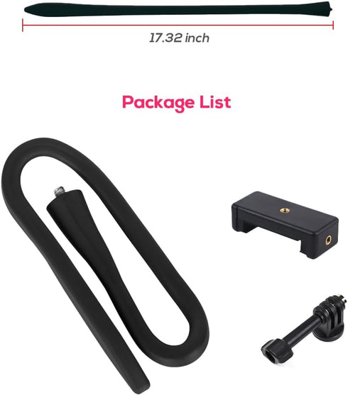 Fence Mount Chain Link Mount for Action Camera Phone, Flexible Clamp Selfie Pole Gooseneck Mount for GoPro, Insta360,