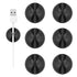 Shintop 6 Pack Black Cord Organizer, Charger Holder Cable Clips for Organizing Desk, Nightstand, and Car