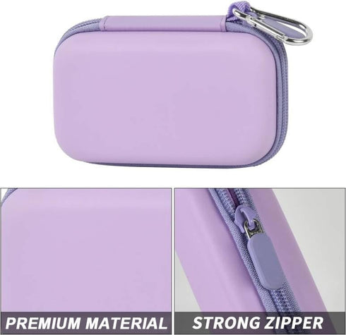 MP3 & MP4 Player Case for SOULCKER/G.G.Martinsen/iPod Nano/Sandisk/Sony NW-A45, Fits Earbuds, USB Cable - Purple