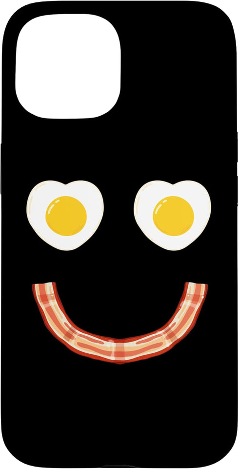 Eggs Smile Brunch Breakfast Tee Store. Face Eggs and Bacon Ham Breakfast Smile Case for iPhone 15