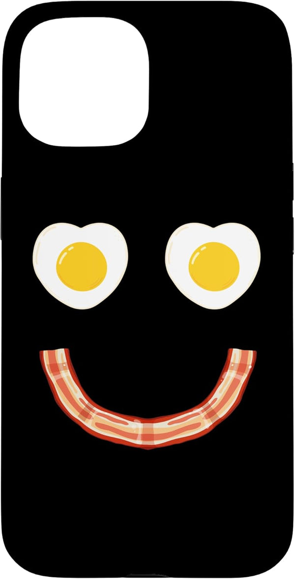 Eggs Smile Brunch Breakfast Tee Store. Face Eggs and Bacon Ham Breakfast Smile Case for iPhone 15
