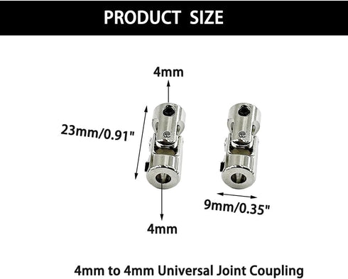 URIMPAVIDO 2PCS (4mm 4mm) RC Car Boat Shaft Coupler Motor Connector Coupler Universal Joint Coupling for RC Car Truck