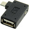 chenyang Micro USB OTG Power Adapter, 2 in 1 Micro USB Male to USB 2.0 Female, 90 Degree Right Angled Connector