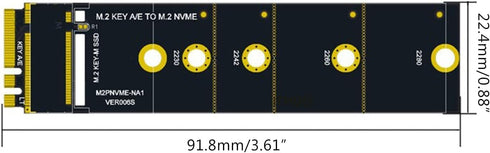 Wireless for M.2 A/E for Key Slot to for M.2 for M for Key WiFi Bluetooth-Compatible Adapter for NVMe PCI for Express M.2 Nvme Ssd Adapter Card M2 Key A-E to M2 NVME Adapter Converter Card to, 1 piece