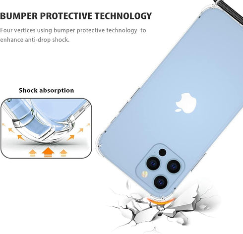 YESPURE for iPhone 13 Pro Max Clear Case with Adjustable Shoulder Neck Lanyard, Soft Slim Bumper Protective Cover