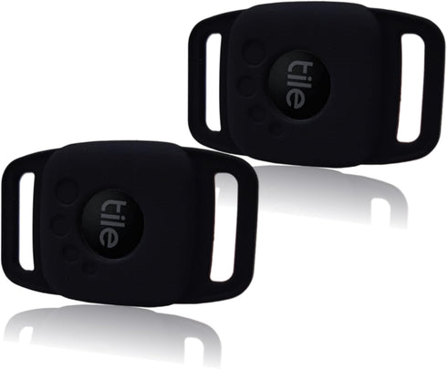 Silicone Case for Tile Mate 2022 for Dog, Anti-Scratch Lightweight Holder for Tracker, 2 Packs (Black)