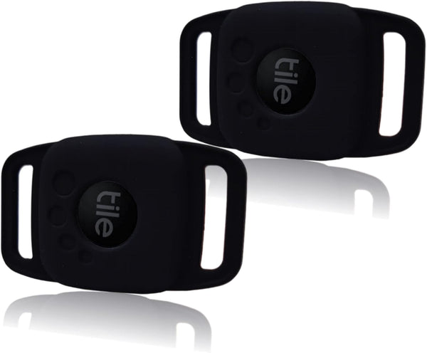 Silicone Case for Tile Mate 2022 for Dog, Anti-Scratch Lightweight Holder for Tracker, 2 Packs (Black)