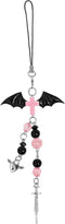 cioatu Homvog Cute Y2K Phone Charm - Aesthetic Cellphone Chain Strap for Phone Bag Keychain, Black Wing