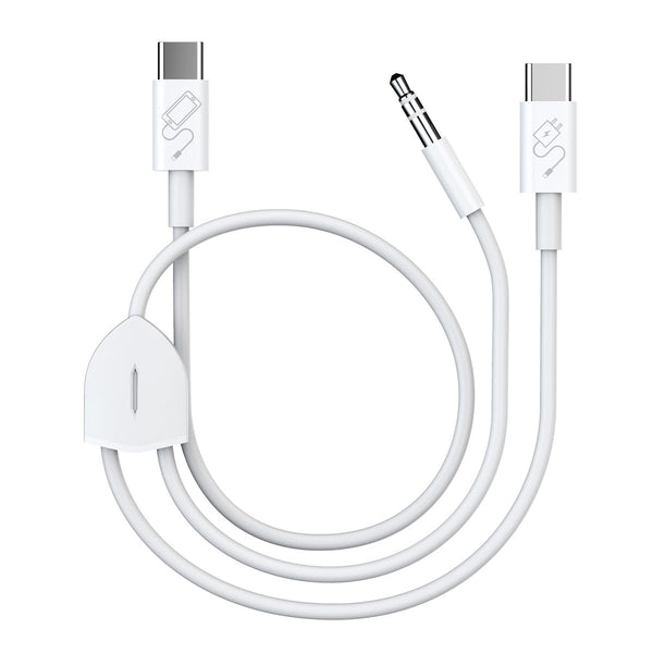 USB C to 3.5mm Audio Cable with PD Charging, 2 in 1 Design for Charging and Audio Simultaneously, Works with iPhone 15