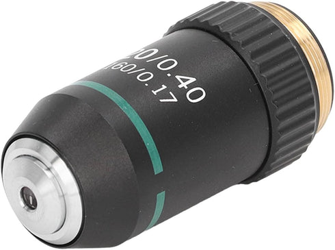 FILFEEL 20X 0.40 Microscope Objective Lens, Brass Chrome Plated Achromatic Objective, Spring Device, Numerical