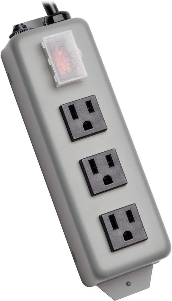Tripp Lite 3 Outlet Waber Industrial Power Strip, 6ft Cord, Gray