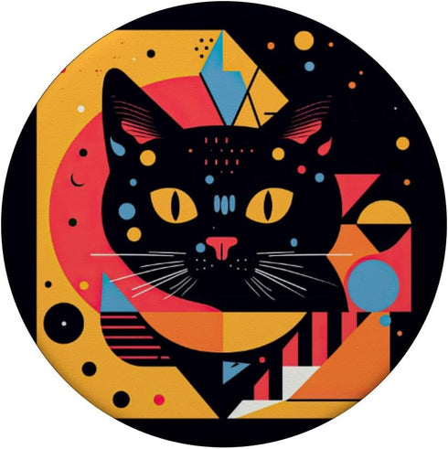 Memphis Aesthetic Cat Art 90s Retro Style PopSockets Swappable PopGrip