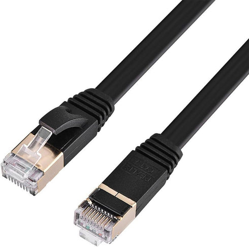 Zerone CAT 7 Ethernet Cable, 1.5M Retractable Shielded LAN Network Cable Flat RJ45 600MHz