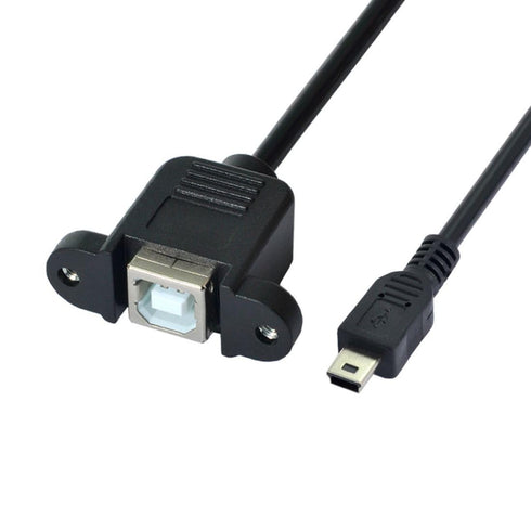 chenyang CY Mini USB 5pin Male to USB B Female Panel Mount Cable, 20cm with Screws