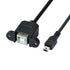 chenyang CY Mini USB 5pin Male to USB B Female Panel Mount Cable, 20cm with Screws
