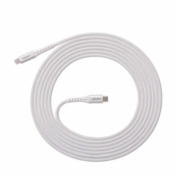 Ventev ChargeSync Alloy USB C to Apple Lightning Cable 10ft, High-Tensile Wrap for Durability, Compatible with iPhone