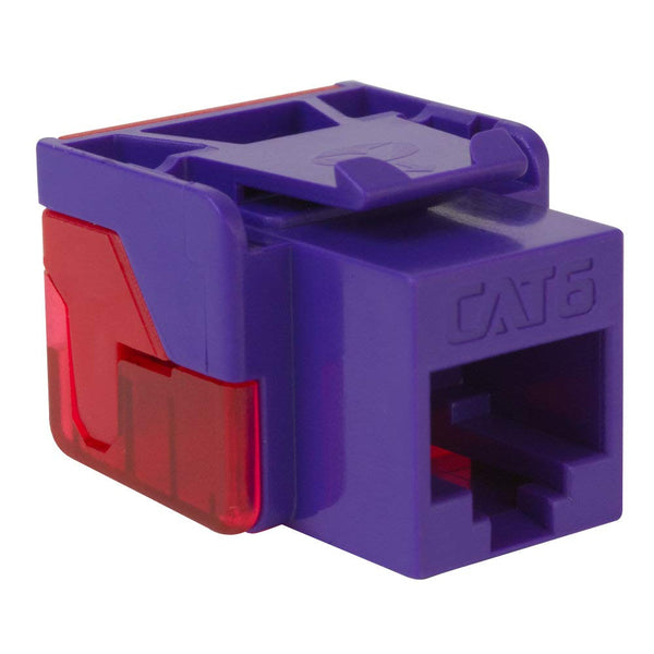 ICC CAT6 Keystone Jack, Inline IDC No Pair Split Wiring, UL Listed PoE++, Purple