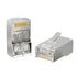iwillink 100 Pack Shielded RJ45 Cat6 Pass Through Connectors, Ethernet Cable Crimp Connectors STP Network 3 Prong 8P8C 50U Gold Plated Modular Plug for Solid Wire and Standard Cable