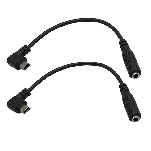 Seadream 6inch Mini USB Male to 3.5mm Jack Female Audio Cord Microphone Adapter Cable (Black, 2pcs)