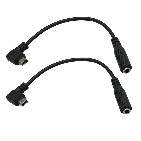 Seadream 6inch Mini USB Male to 3.5mm Jack Female Audio Cord Microphone Adapter Cable (Black, 2pcs)