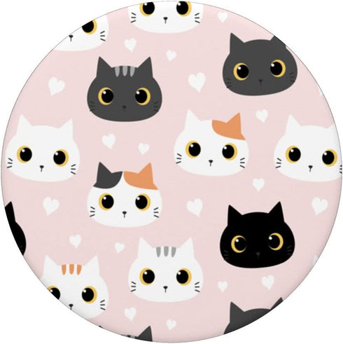 Cat Paws Cute Cats Pattern Cartoon Doodle Girl Phone PopSockets Swappable PopGrip