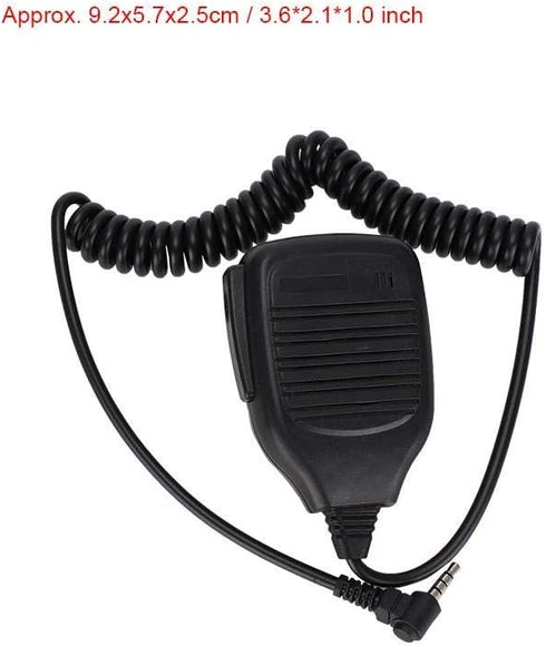 Handheld Speaker Mic, 3.5mm Walkie Talkie Shoulder Microphone with PU Wire for Yaesu, Two-Way Radio